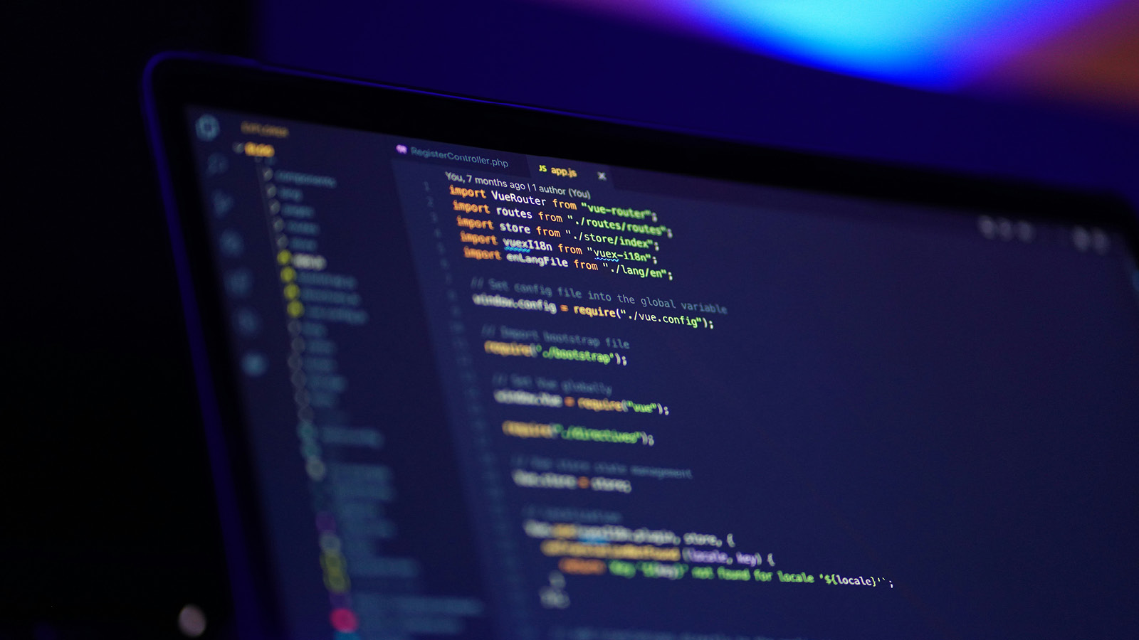 cyber security Coding on a laptop